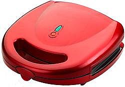 TELEMAX MOD. 8010B RED NEO REMOVABLE PLATES GRILL TOASTER RUBI RED COLOR 700WATT POWER